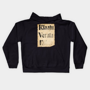 Klaatu Verata Necktie (Parchment) Kids Hoodie